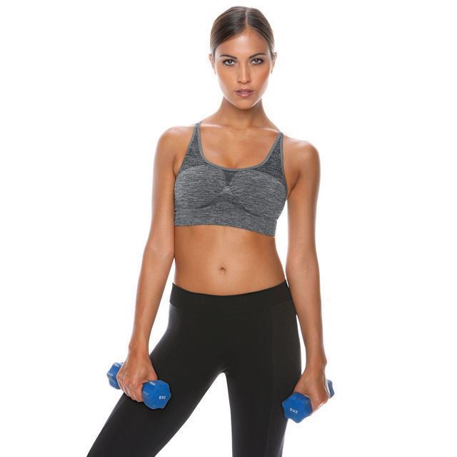 'Спортивный топ с регулируемыми бретелями меланж' - Открытый топ для смелых и спортивных