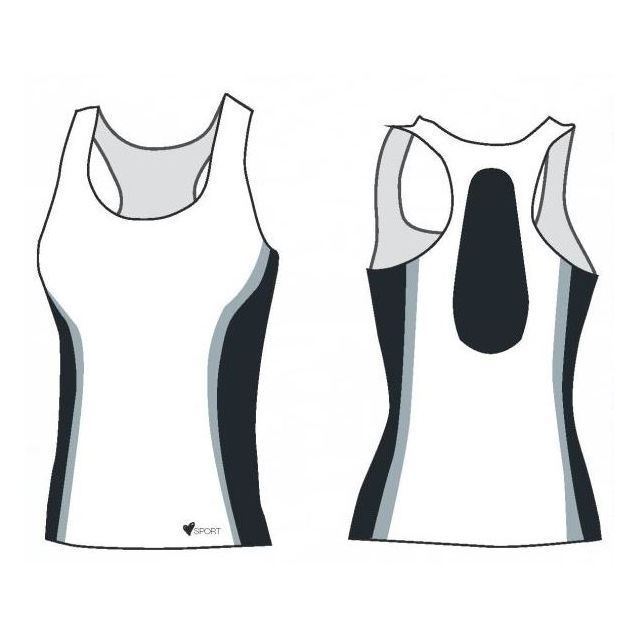 Фото 2: 'Спортивная майка с внутренним топом черная' - Стильная комбинированная майка для комфортных занятий фитнесом